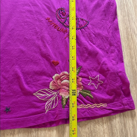 Johnny Was Kai Relaxed Short Sleeve Boxy Tee Shirt Magenta Size XL Women’s - Picture 12 of 13